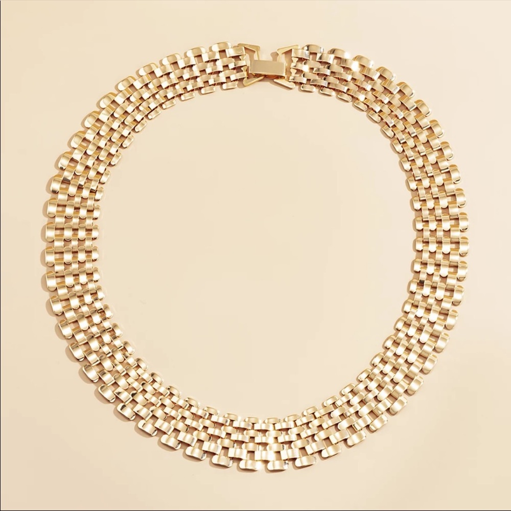 NEW 18K CHAIN CHOKER PUNK NECKLACE - Picture 3 of 4